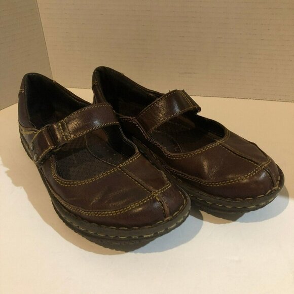 Born Womens Size 7 Dark Brown Leather Mary Jane Shoes Closed Toe Comfort Flats - Picture 4 of 10